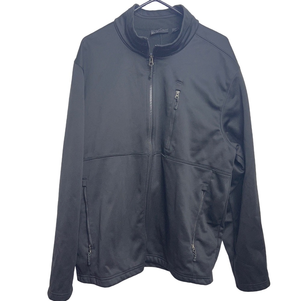 SWISS TECH Mens Black Full Zip Jacket Fleece Lined XL Performance Outdoor Hiking